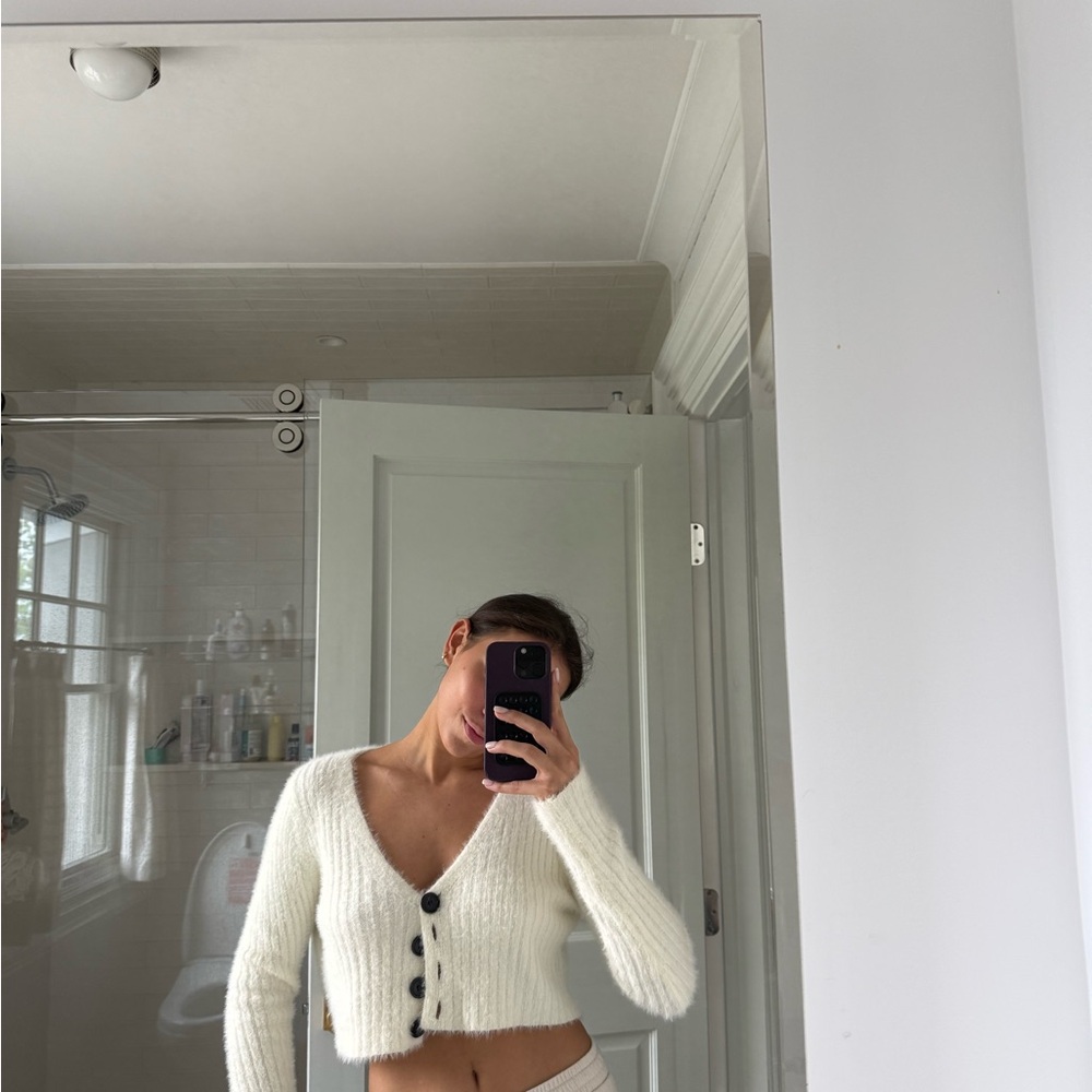 Wilfred Cream Textured Cardigan